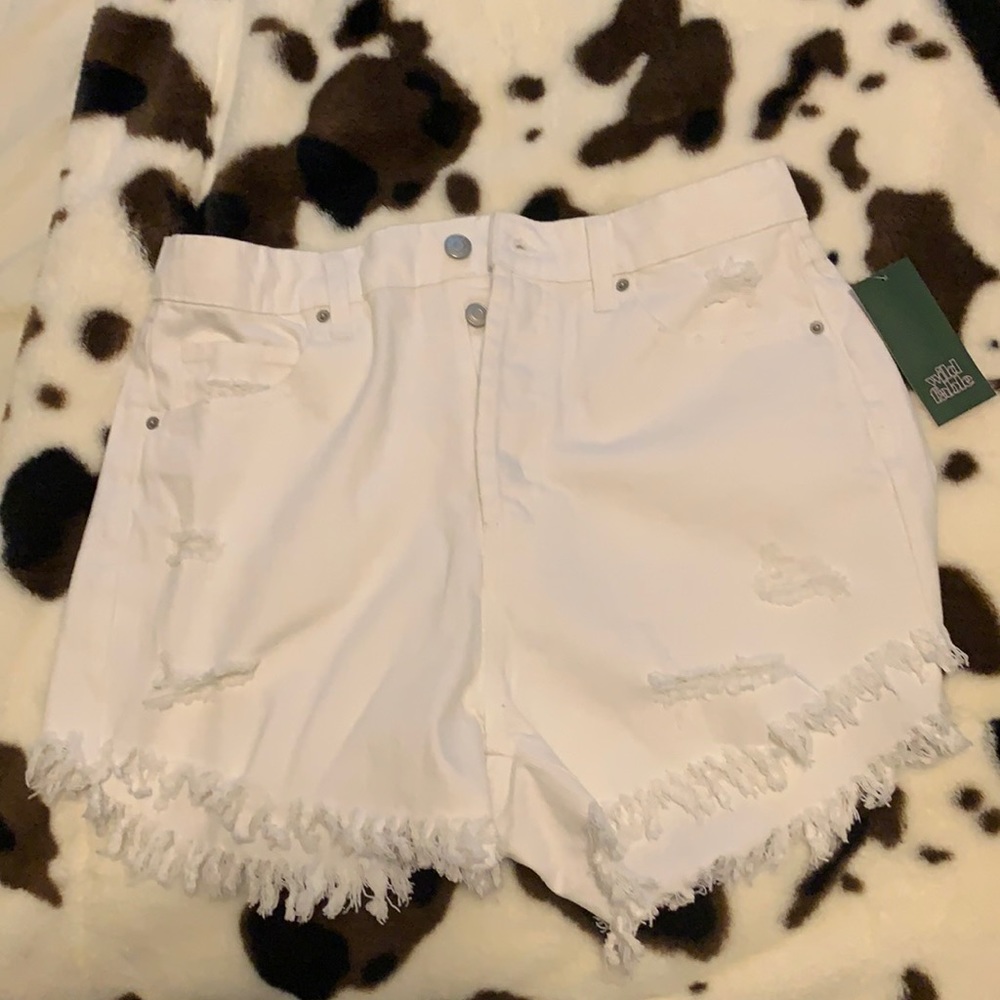 White Jean shorts